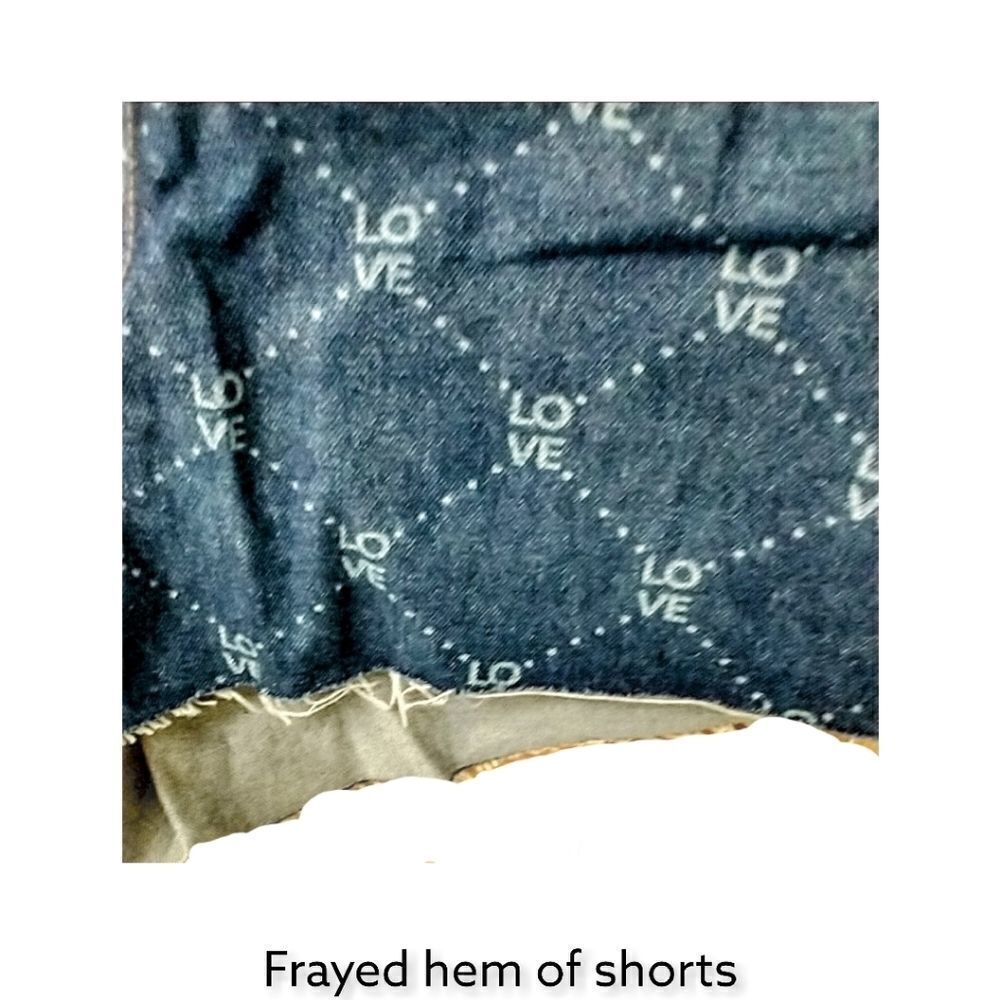 H&M DIVIDED Women's Dark Blue Denim" LOVE"βJean Shorts Sizeβ12 - Picture 6 of 13